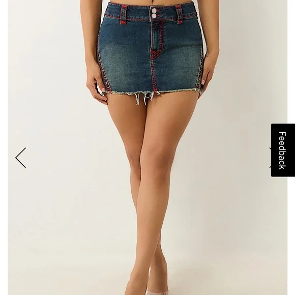 True Religion TWISTED SEAM SUPER T MINI SKIRT - Picture 2 of 4